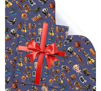 UBBY Tung Tung Tung Sahur Lot de 5 feuilles de papier d'emballage durable en papier kraft durable pour anniversaires d'enfants, fête, rangement, décoration festive (violet)