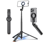 UBeesize 70 Pouces Trépied Magnétique pour iPhone, Stick à Selfie MagSafe avec Télécommande, Support Téléphone Portable pour Enregistrement, Voyage et Vlogging, Compatible avec iPhone/Android (Noir)