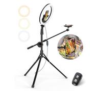 UBeesize Anneau Lumineux à Selfie de 30,5 cm avec Support et Support de téléphone, trépied Pliable de 157,5 cm pour iPhone avec Anneau, lumière de téléphone pour Enregistrement vidéo, Cuisine,