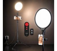 UBeesize Anneau Lumineux LED de 25,4 cm avec trépied réglable de 157,4 cm, Support de téléphone et télécommande pour iPhone TikTok, Youtube Live, vidéoconférence et Maquillage