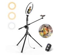 UBeesize Anneau lumineux LED de 30,5 cm avec trépied pour téléphone portable, trépied de 62 pouces, anneau lumineux de table LED à intensité variable pour l'enregistrement vidéo YouTube, les selfies,