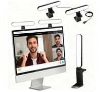 UBeesize Éclairage de vidéoconférence, lumière LED pour appels vidéo, lumière Webcam avec Support de Moniteur réglable, éclairage Zoom pour Ordinateur, Anneau Lumineux pour Ordinateur Portable pour
