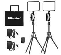 UBeesize Lot de 2 Kits d'éclairage vidéo LED 3000-6500 K à intensité Variable avec trépied et Support de téléphone, Enregistrement vidéo et éclairage en Streaming pour Maquillage, Jeux, Youtube