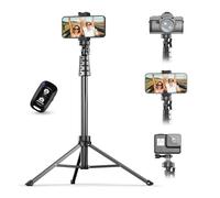 UBeesize Trépied à Selfie 157cm Trépied Smartphone Extensible avec Télécommande Bluetooth Trepied Telephone Portable pour iPhone et Android en Aluminium Robuste Noir