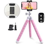 UBeesize Trépied de téléphone Portable et réglable avec télécommande sans Fil et Clip Universel, Rose