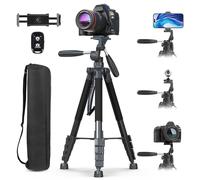 UBeesize Trépied pour Appareil Photo 188 cm avec Support de téléphone et télécommande, trépied Robuste avec Sac Portable pour téléphone et Appareil Photo, Compatible avec appareils Photo Reflex