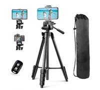 UBeesize Trépied pour Appareil Photo de 137,2 cm, trépied de téléphone pour iPhone avec Sac, trépied de Voyage avec télécommande Compatible avec iPhone 15/14/13/12/11, téléphones Android, appareils