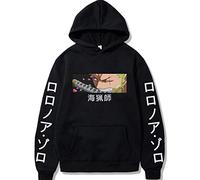Ubeisy Symish Pull à Capuche Manga One Piece Anime pour Hommes Ados Japonais Luffy Chopper Zoro Sweat à Capuche imprimé,001black,XS1