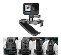 UBEIYI Support de sac à dos compatible avec GoPro, DJI Action 2, OSMO Pocket 2, Insta360 ONE X2, rotation à 360 degrés pour sac à dos, sangle d'épaule de serrage, pince universelle pour caméras
