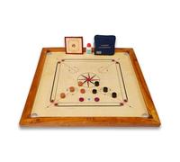 Uber Games Carrom Board Set - 83,8 × 83,8 cm - Pions Carrom & Striker Inclus - Set d’Initiation - Fabriqué en Inde
