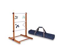 Uber Games Jeu de golf échelle échelle en bois d'hévéa - 12 balles de bolas or véritable et sac de transport et de rangement en toile - Convient pour les familles, les enfants et les adultes