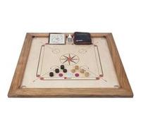 Uber Games Plateau de carrom de qualité tournoi avec bords en bois de 76 mm d'épaisseur et surface jeu en bois poli de 12 mm d'épaisseur Poids 18 kg Dimensions 89 x 89 cm Surface de jeu 74 x 74 cm Inc