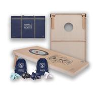Uber Games World Cornhole League - Ensemble de planches doubles et sac de 90 x 60 cm (3 x 2 pieds) de qualité tournoi et 16 sacs professionnels Cornhole - Sous licence officielle (planche et sac)