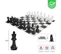 Ubergames Jeux d'échecs de Jardin XXXL - Figurines Giga jusqu'à 30 cm - Étanche et Résistant aux UV (Figurines + Sac et Fond)