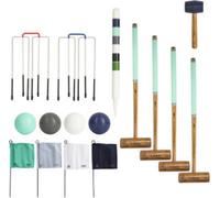 Ubergames - Set de croquet de jardin - Jeu de jardin anglais - 4 personnes - maillets en bois dur - boules en plastique - avec sac