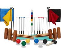 Ubergames - Set de croquet de jardin - Jeu de jardin anglais - 6 personnes - Avec maillets en bois dur - Livré avec sac Toolkit