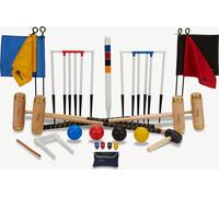 Ubergames - Set de Croquet Executive - Jeu de jardin anglais - 4 personnes - bois de frêne dur - boules en plastique - buts de 16mm