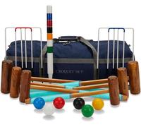 Ubergames - Set de croquet familial - Jeu de jardin anglais - 6 personnes - Avec maillets en bois dur - Livré avec sac