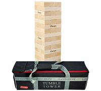 Ubergames Tour animée géante XXXL en bois véritable dur - 19 kg - Tour empilable de qualité supérieure - Jusqu'à 150 cm - Bois écologique - Livré dans un sac ultra luxueux