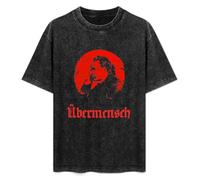 Ubermensch Philosophy Nietzsche Kant Nihilism Men's T-Shirt Unisex Black Cotton Print Tee Shirts L