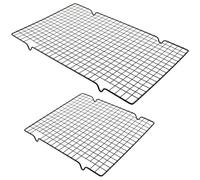 UBERMing Grille de Refroidissement Pâtisserie 2 Pièces Rectangulaire Rack de Refroidissement de Gâteau pour Refroidir Gâteaux, Biscuits, Pain - Noir