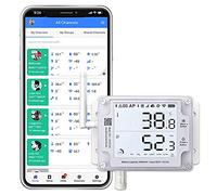 Ubibot GS1-A Capteur d'humidité et de température sans fil avec application gratuite et alertes par e-mail, connexion WiFi, moniteur de serre, compatible avec IFTTT et Alexa (Wifi 2,4 GHz uniquement)