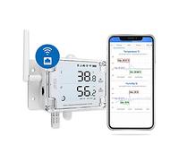 Ubibot GS1-AETH1RS Thermomètre et hygromètre numérique, moniteur de température et d’humidité wifi, enregistrement de données de température à distance (Wifi 2,4 GHz et câble Ethernet RJ45)