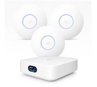 Ubiquiti Pack WiFi 6 - 3× U6+ Points d’Accès (1500 ft² chacun) + 1× UX-EU Cloud Gateway - Solution Réseau Haut Débit pour Maison & Entreprise