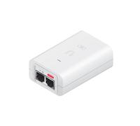 Ubiquiti POE-24-30W-G-WH Injecteur PoE Gigabit Ethernet 24V 30W, Entrée 100-240V, Sortie 24V, Dimensions 94x60x33mm, Certifié CE/FCC/IC/UL
