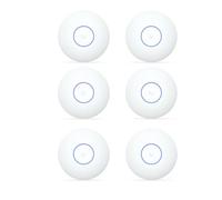 Ubiquiti U7-LITE Lot de 6 points d'accès WiFi 7 double bande 2,4/5 GHz, 2,5 GbE RJ45, PoE+, 4 Stream, couverture 115 m² par unité 200+ Client, montage plafond/mur, blanc