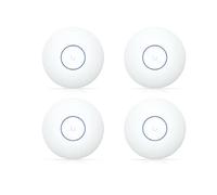 Ubiquiti U7-Lite Points d'accès WiFi 7 Double Bande, Lot de 4, Blanc | 2,4/5 GHz, 2,5 GbE RJ45, PoE+, 4 Stream, Couverture 115 m² par unité, 200+ Client, Montage plafond/mur