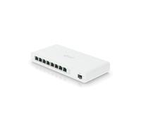Ubiquiti UISP-S Switch L2 Gigabit Ethernet 8 ports RJ-45 PoE Passive + 1 port SFP, Alimentation DC 20-28V, Boîtier polycarbonate blanc