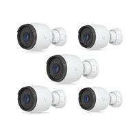 Ubiquiti UVC-G6-BULLET-W 4K 8MP Caméra IP Bullet Externe Bundle 5 Pièces - IP66 PoE Imperméable, Vision Nocturne 30 m, AI Détection Personnes et Véhicules, Système Vidéo Surveillance Professionnel