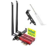 Ubit Carte WiFi 5400Mbps PCIe WiFi 6E Bluetooth5.2, Intel WiFi 6E AX210, Tri-Bandes (6GHz/5GHz/2.4GHz) Carte WiFi 6 pour PC Win 11/10(64Bit)