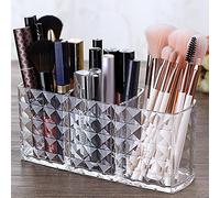 Ubitree Rangement Maquillage Pinceaux, 3 Fentes Acrylique Cristal Cosmétique Rangement pour Mascara Crayon Sourcils, Pinceau Maquillage Organisateur pour Bureau Vanités Chambre Coucher Salle Bains