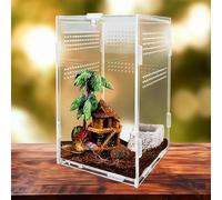 UBJUBT Kit de terrarium, boîte d'élevage pour reptiles, enclos à insectes, tarentule, boîte d'alimentation transparente pour araignée, lézard, scorpion, mante, geckos, coléoptère, grillons (12 x 12 x
