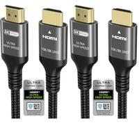 Ubluker 10K 8K 4K Câble HDMI 48Gbps 1M, Certifié Ultra Haut Débit HDMI® Cable 4K 240Hz 144Hz 120Hz 8K60Hz 0,01ms HDR10+ ARC eARC HDCP2.3 Netflix Roku TV PC Monitor Projecteur PS5 Xbox (Lot de 2)