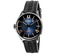 UBOAT Darkmoon 40 mm Blue SS Soleil Montre pour Homme analogique à Quartz Suisse avec Bracelet en Caoutchouc 9021/B