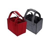 UBOHUZ 1 Set (2PCS) 6 Bottle Christmas Organizer Storage Bag Box Felt Pouch Wine Bags Foldable Carrier for Holder Camping pour Bière, Champagne