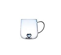UBOHUZ 2 pièces 400mL amour dégradé verre Transparent tasse à café jus de lait Couple paire tasse bureau après-midi thé fête Drinkware pour d'anniversaire(Blue)
