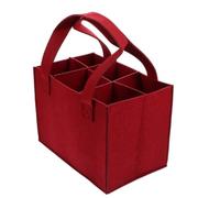 UBOHUZ 2PCS 6 Bottle Wine Carrier with Divider Felt Storage Tote Bag Portable Gift Red Box with Handle Durable pour Bière, Champagne(Red)