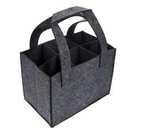 UBOHUZ 2PCS 6 Bottle Wine Carrier with Divider Felt Storage Tote Bag Portable Gift Red Box with Handle Durable pour Bière, Champagne(Gray)