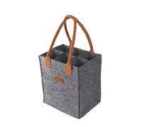 UBOHUZ 2PCS 6 Bottle Wine Carrier with Divider Felt Storage Tote Bag Portable Red Box with Handle pour Bière, Champagne(Grey)