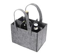 UBOHUZ 2PCS 6 Bottles Felt Wine Bottle Holder Bag Grey Protective Storage Washable with Carry Handle Carrier Wedding pour Bière, Champagne(Gray)