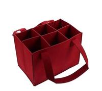 UBOHUZ 2PCS 6 Bottles Felt Wine Bottle Holder Bag Grey Protective Storage Washable with Carry Handle Carrier Wedding pour Bière, Champagne(Red)