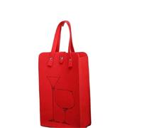 UBOHUZ 2PCS Double Bottle Felt Wine Tote Bag Heavy Duty Handheld Carrier, Wrap Storage Pouch for Beverage Packaging & Party pour Bière, Champagne(Red)