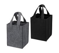 UBOHUZ 2PCS Tear Resistant Lightweight Picnic 4 Compartments Resuable Foldable for Travel with Carry Handle Wine Bottle Bag Waterproof pour Bière, Champagne