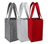 UBOHUZ 3Pcs Felt Bottle Carrier Bags for Wine Beer Brandy Whisky 4-Bottle Storage Tote pour Bière, Champagne