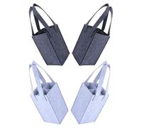 UBOHUZ 4Pcs Foldable Felt Wine Carrier Tote Bag Multi Bottle Organizer Bags Portable Travel Camping Picnic pour Bière, Champagne