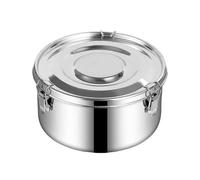 UBOHUZ Boîte à déjeuner en acier inoxydable, récipient alimentaire rond scellé, boîte de rangement anti-fuite grande capacité, pique-nique 6 pièces pour Fruits, Salades(10cm-360ml)